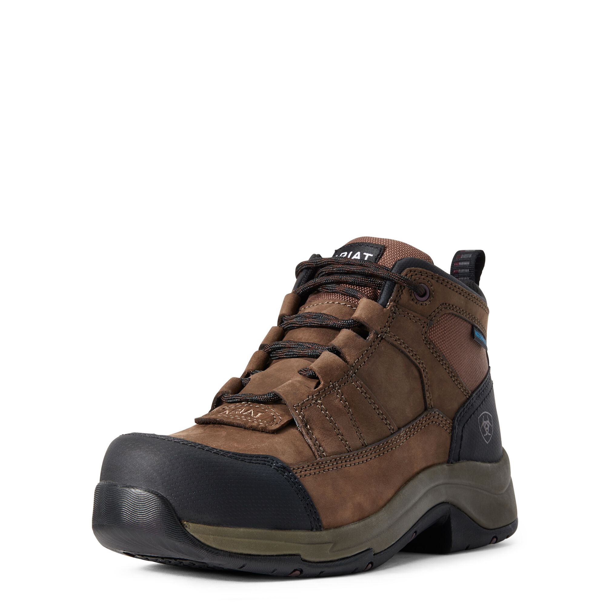 Women's Telluride Waterproof Composite Toe Work Boots in Distressed Brown Leather  by Ariat