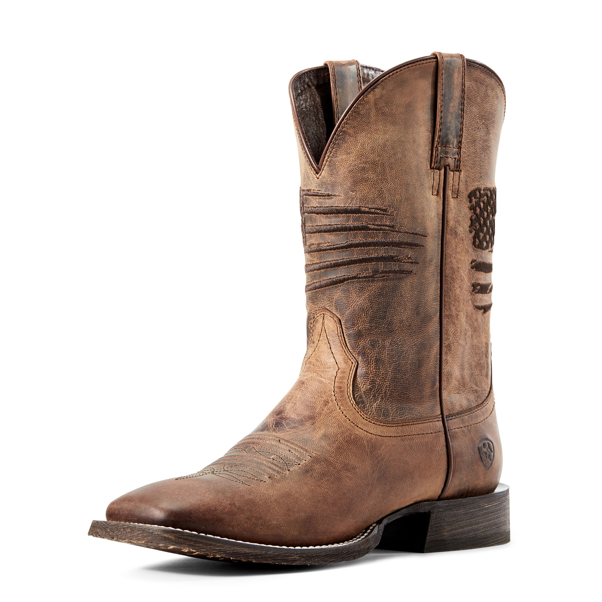 Ariat 10029699 Men's Weathered Tan Circuit Patriot Wide Square Toe Western Boot