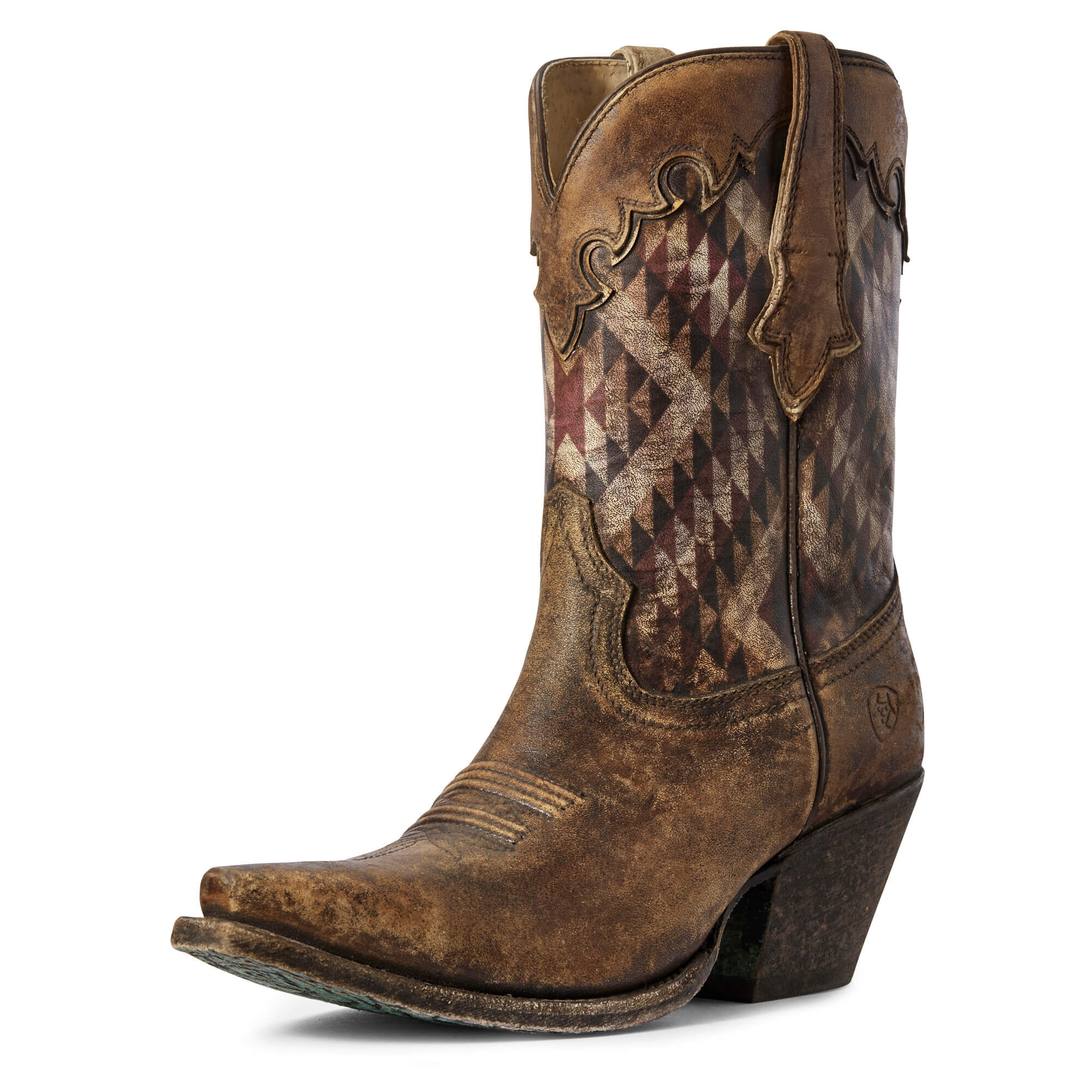 Women's Circuit Gemma Western Boots in Distressed Natural Leather  by Ariat