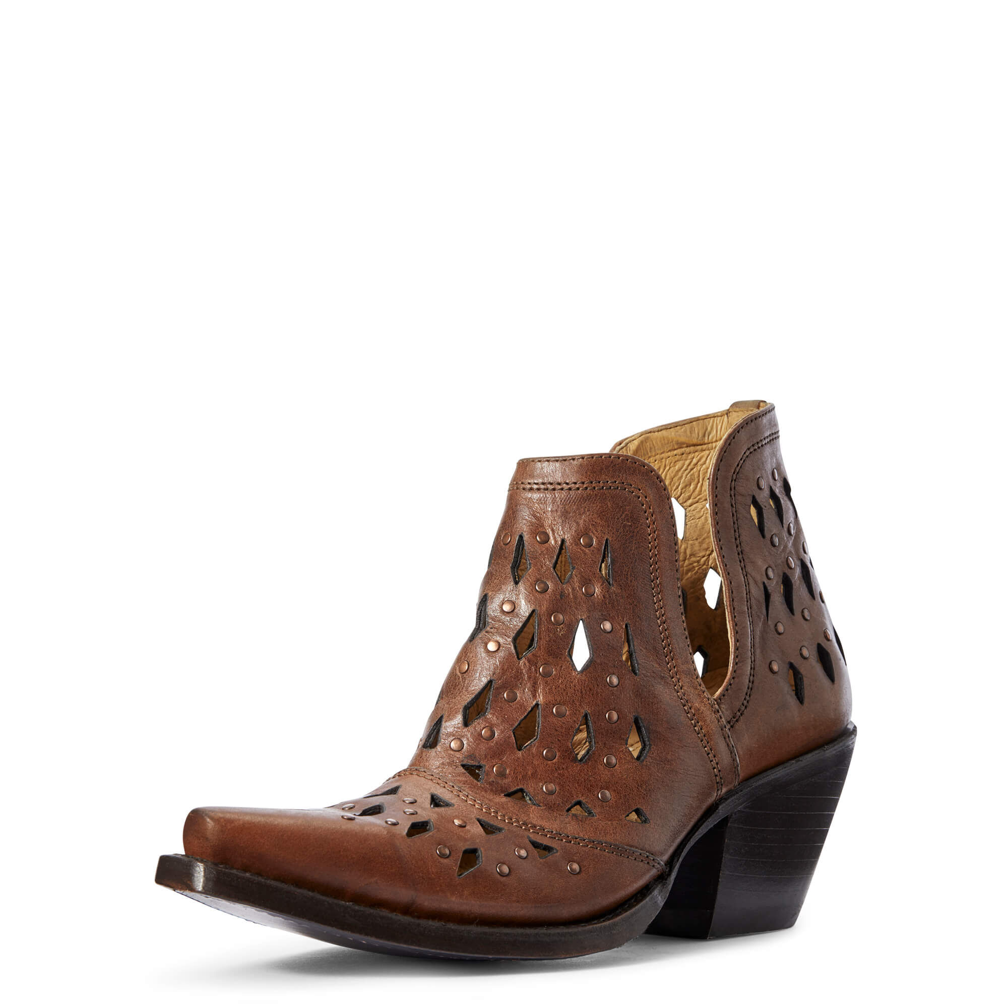 Women's Dixon Studded Western Boots in Amber Leather  by Ariat