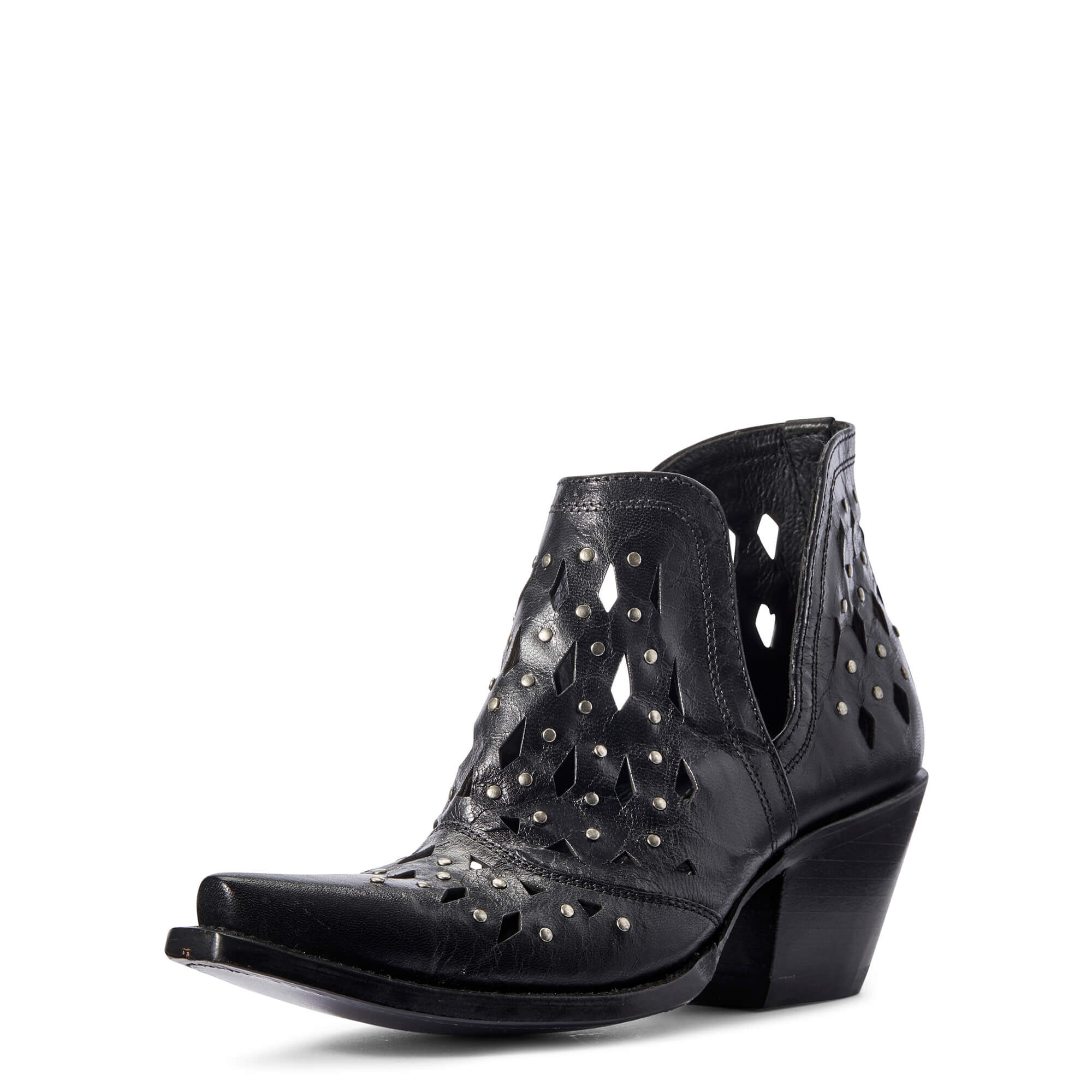 Women's Dixon Studded Western Boots in Black Leather  by Ariat