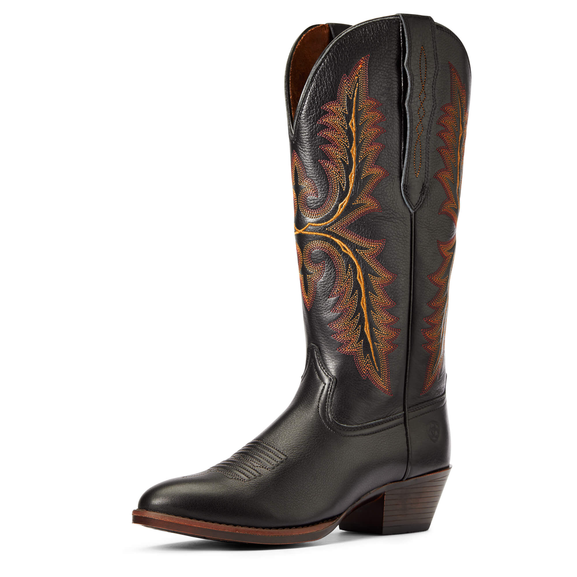 Women's Heritage Elastic Calf Western Boots in Black Deertan Leather  by Ariat