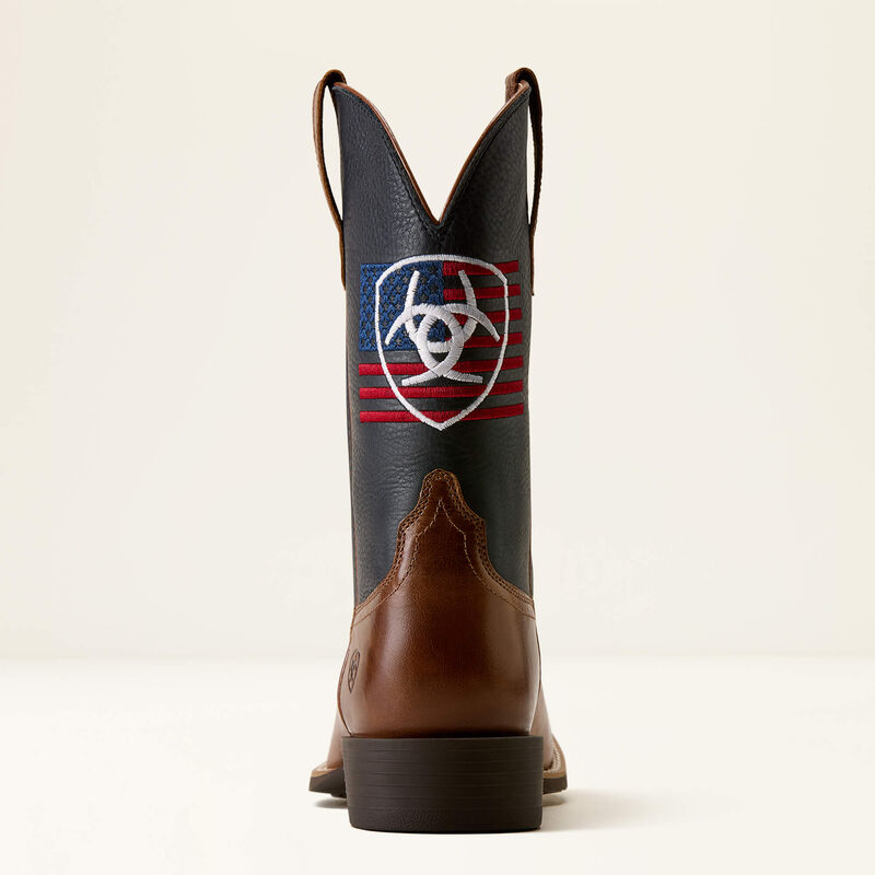 Sport Freedom Wide Square Toe Cowboy Boot Heel