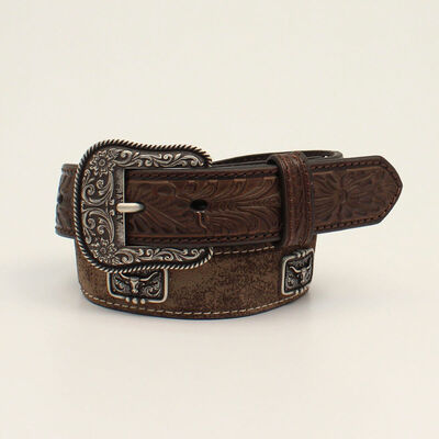 Longhorn medallion belt