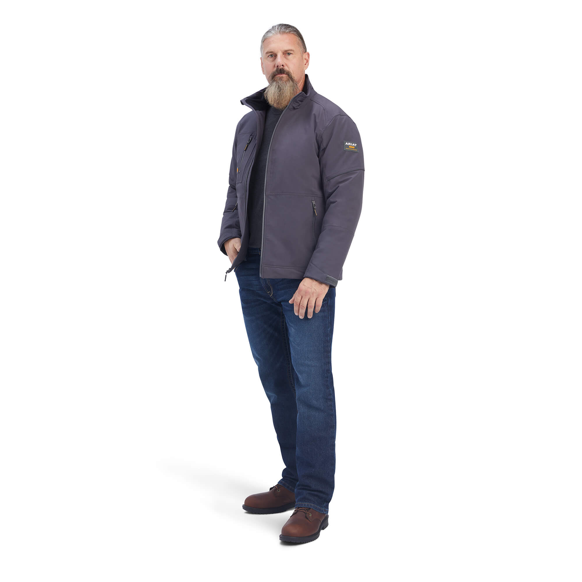 Men's Rebar DriTEK DuraStretch Insulated Jacket in Periscope Grey, Size:  Large_Tall by Ariat