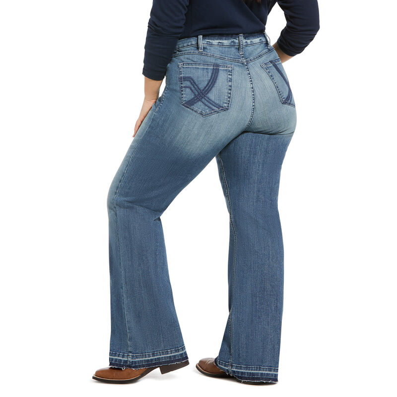 Trouser Mid Rise Stretch Whitney Wide Leg Jean