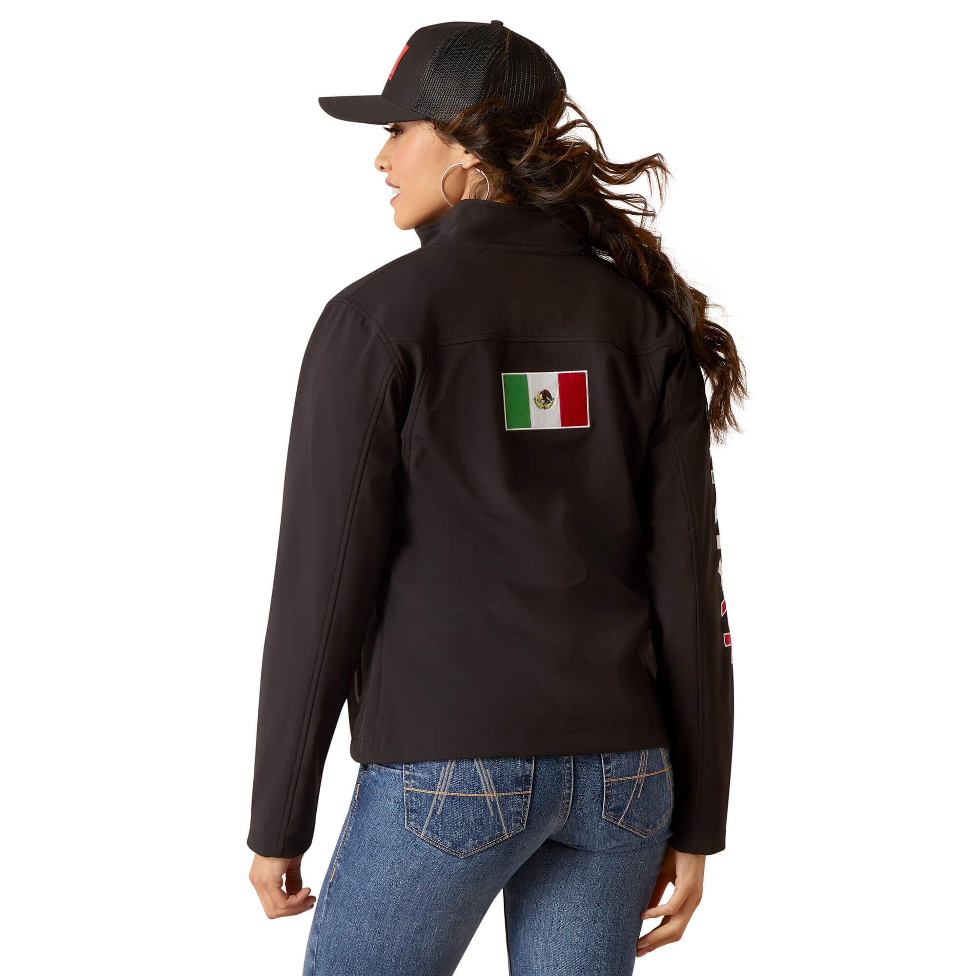 Black ARIAT Womens Classic Team Softshell Mexico Jacket 