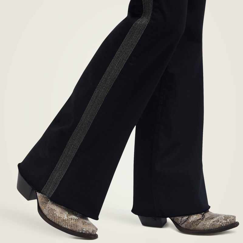 Slim Trouser Chain Stripe Wide Leg Jean