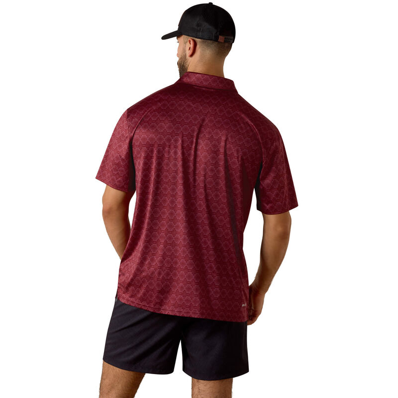 All Over Print Heathered Classic Fit Polo Back