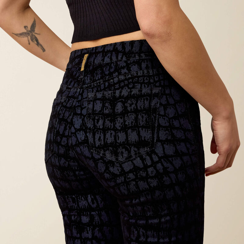 High Rise Midnight Luxe Slim Trouser Jeans Back