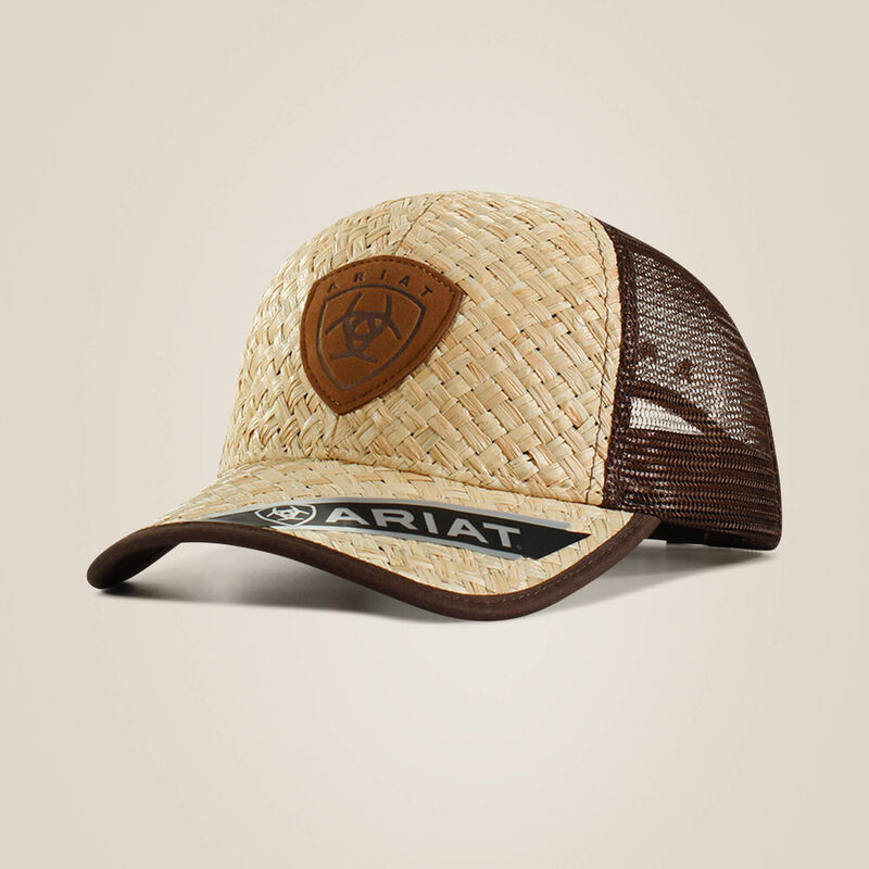 Shield patch natural weave cap