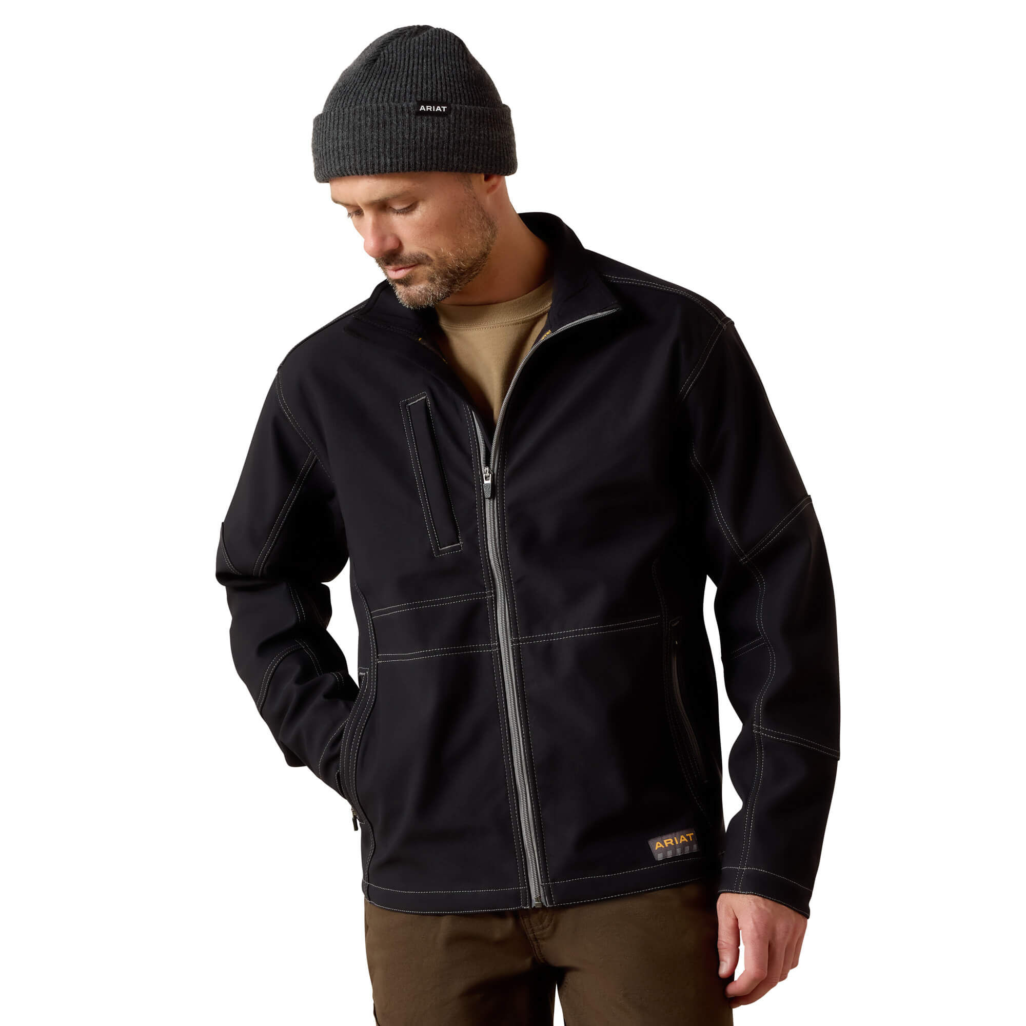 ariat men's rebar stretch canvas softshell jacket