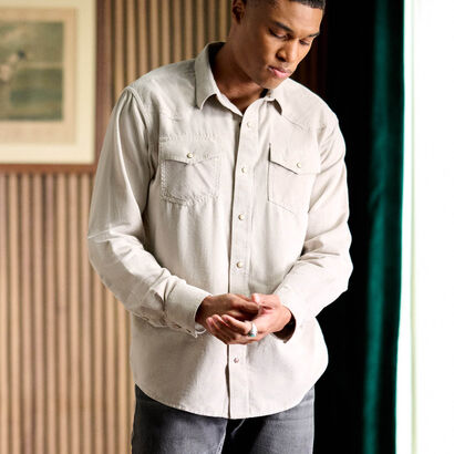 Retro Handorf Corduroy Fitted Snap Shirt Lifestyle