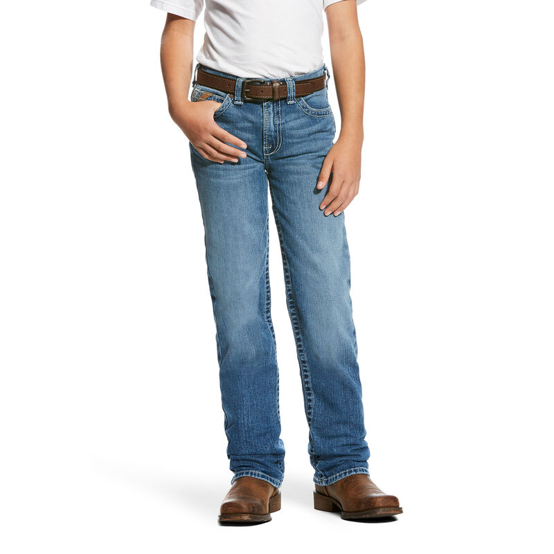ARIAT Boys' B4 Relaxed August Boot Cut Jean - Durable, Comfortable Jeans For Riding & Play