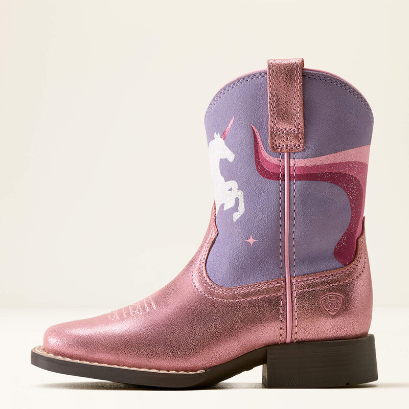Unicorn Magic Wide Square Toe Western Boot Side