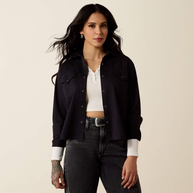 Midnight Western Snap Shirt Front