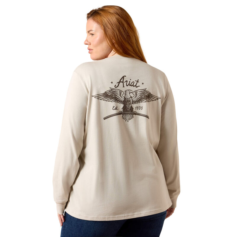 Rebar Cotton Strong Flying Eagle Long Sleeve T-Shirt Back Plus
