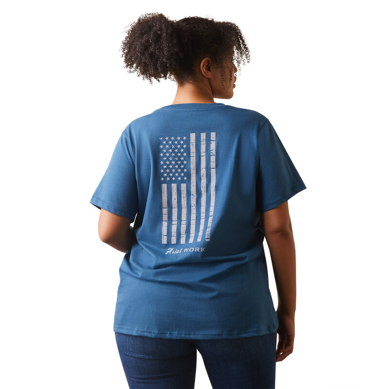 Rebar Cotton Strong American Flag Graphc T-Shirt