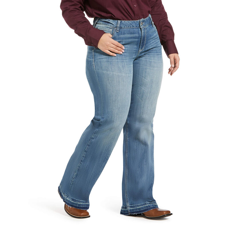 Trouser Mid Rise Leah 3D Wide Leg Jean