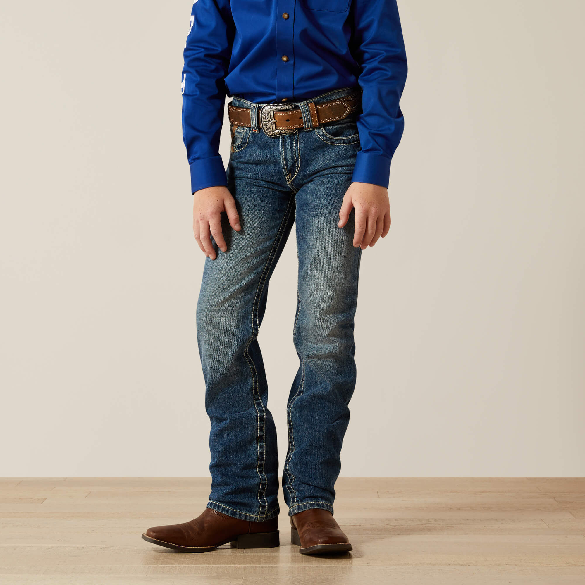 B5 STR CHARGER STKBL STRAIGHT JEAN DAKOTA - BOYS-Ariat