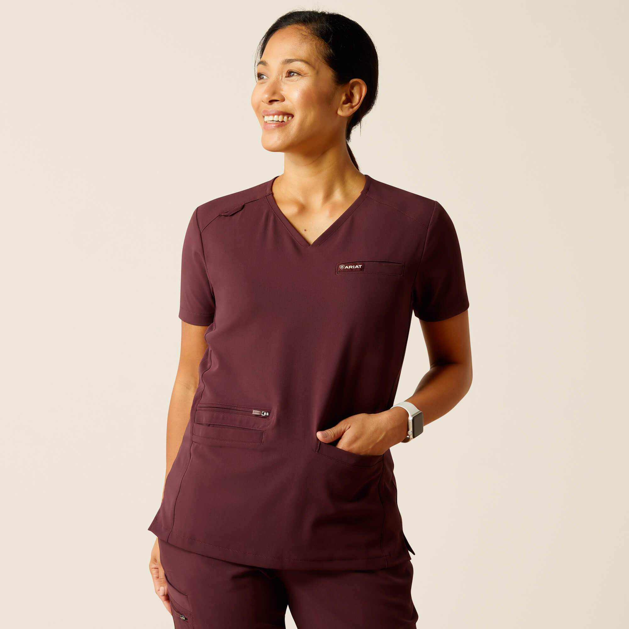 CLARA 6 POCKET DURASTR SS SCRUB TOP-Ariat