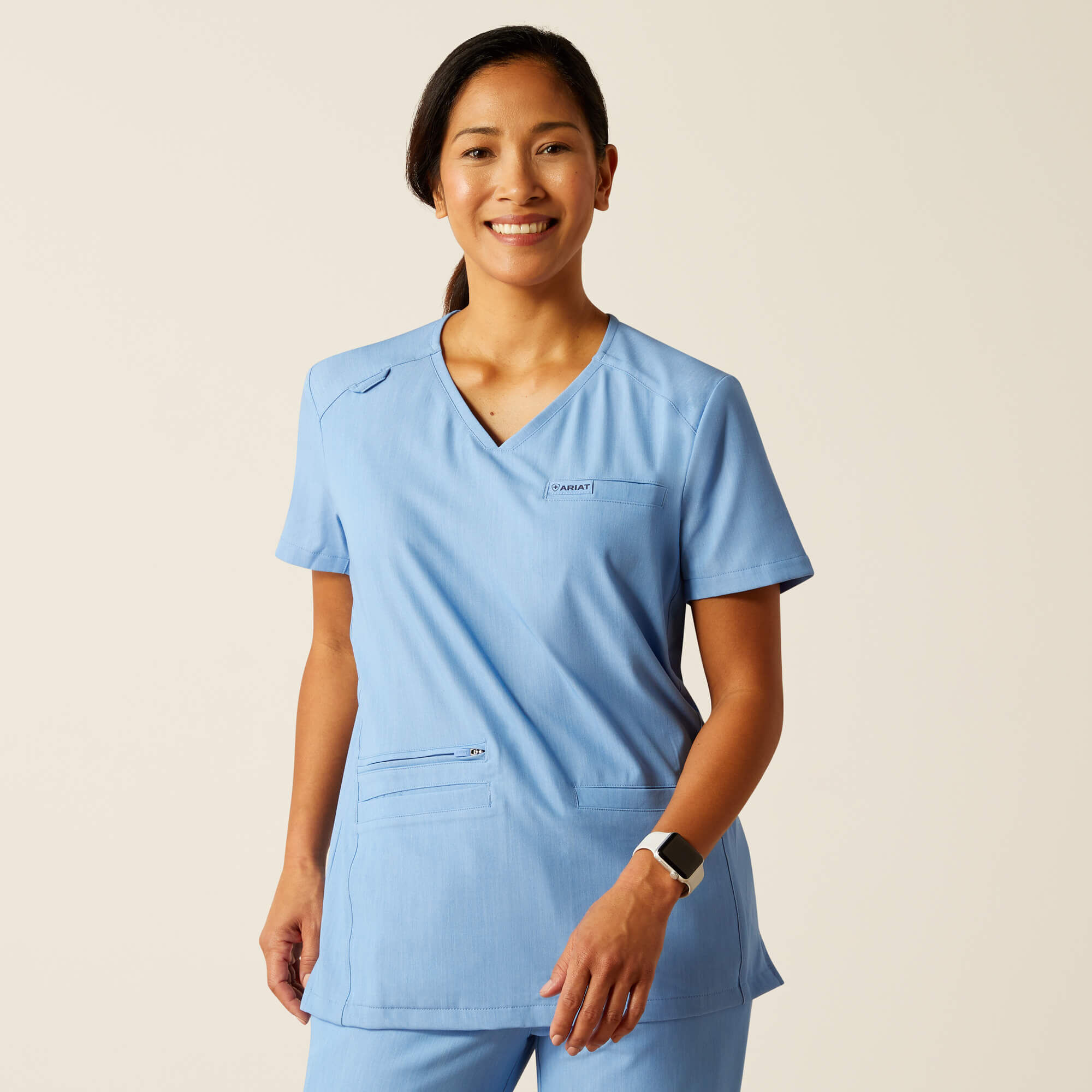 CLARA 6 POCKET DURASTR SS SCRUB TOP-Ariat