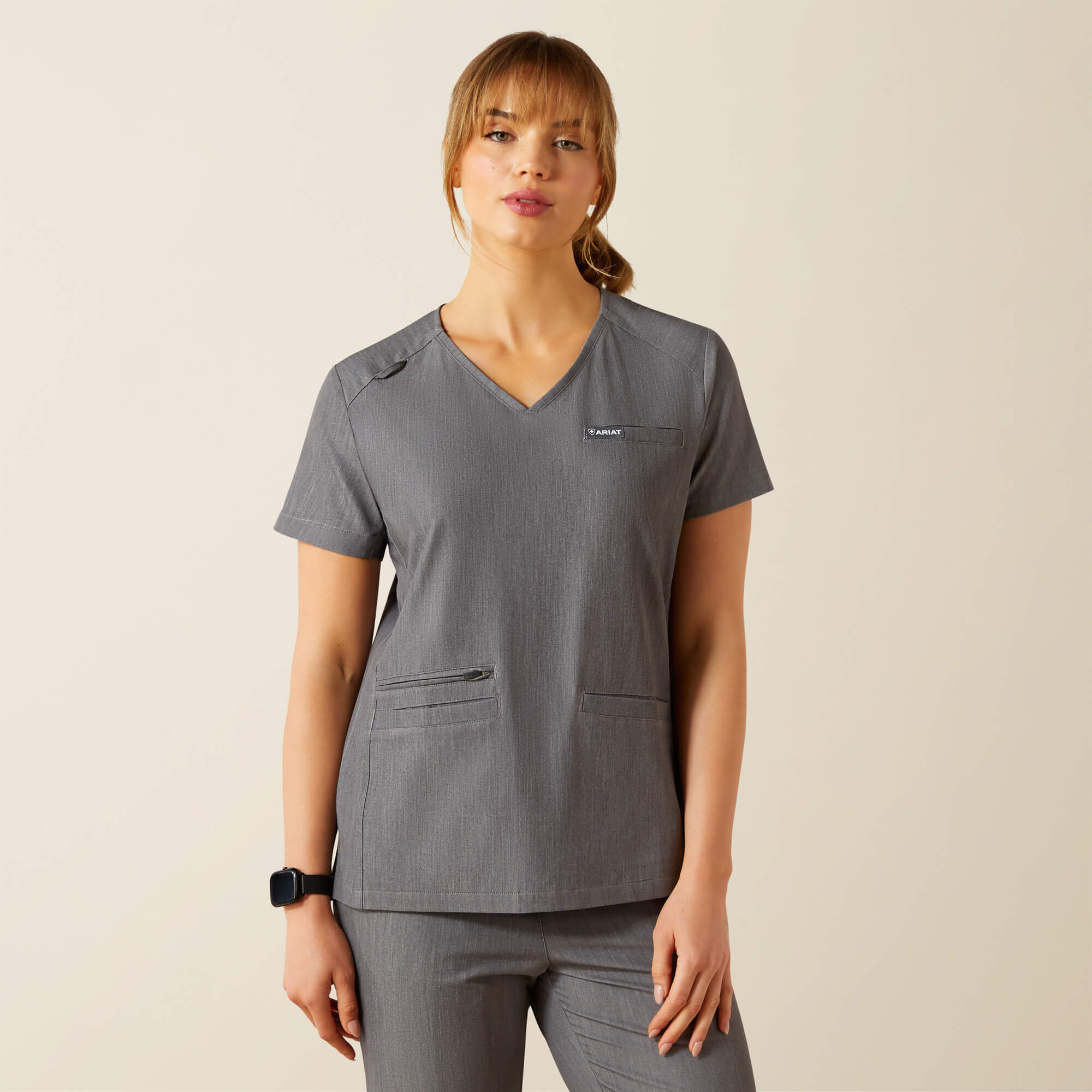 CLARA 6 POCKET DURASTR SS SCRUB TOP-Ariat