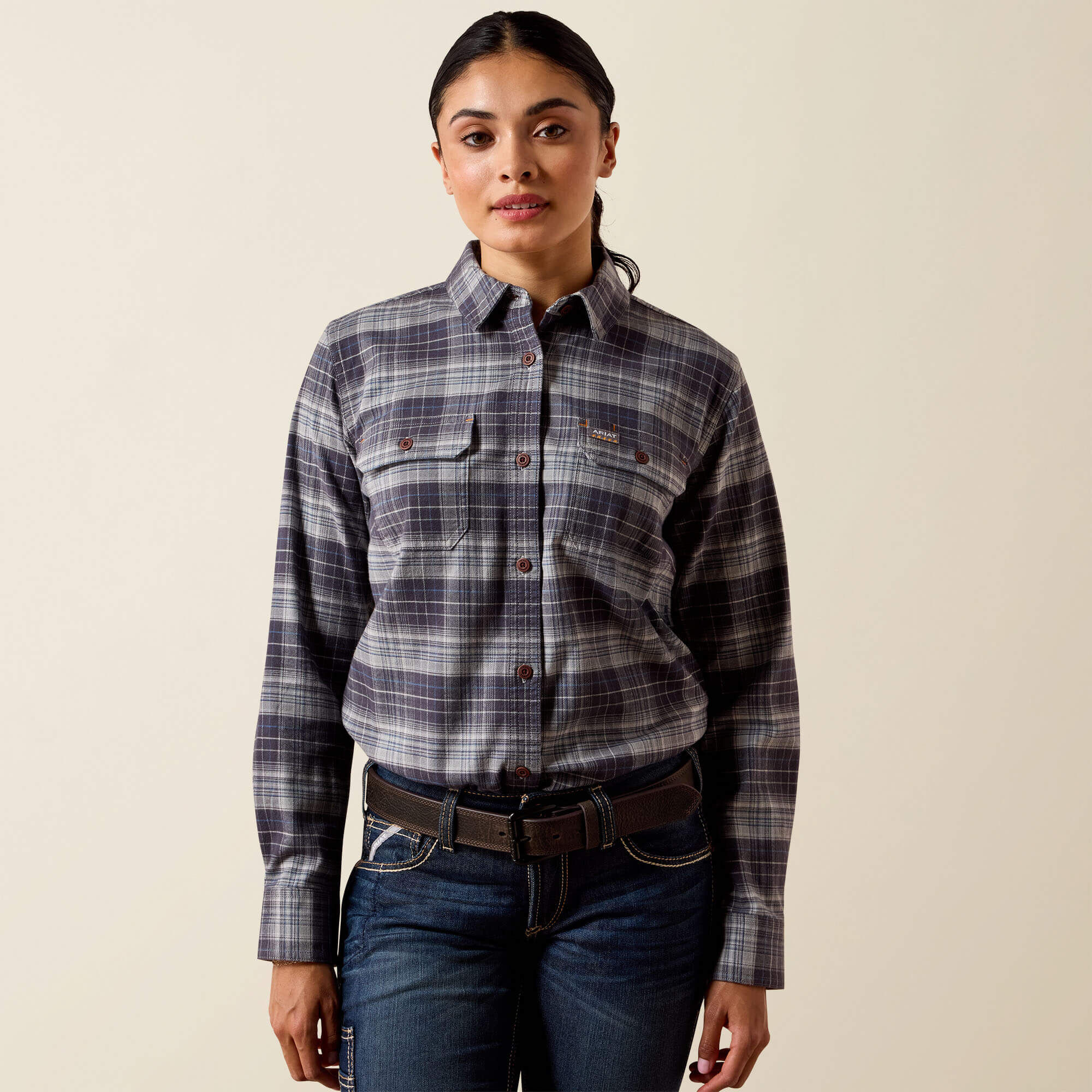 RBR DURASTRETCH FLANNEL LS TUNIC-Ariat