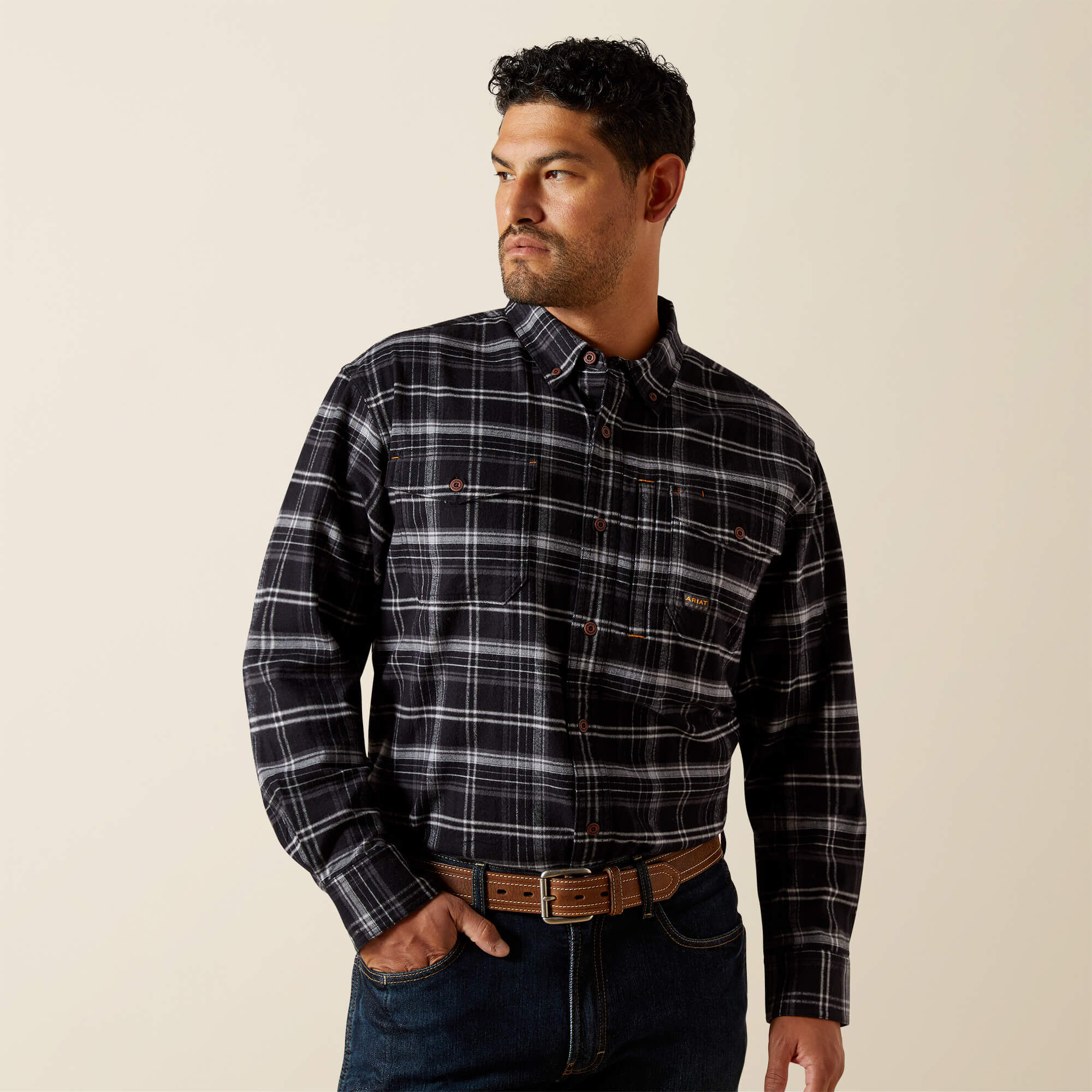 RBR FLANNEL DURASTRETCH LS WRK SHRT-Ariat