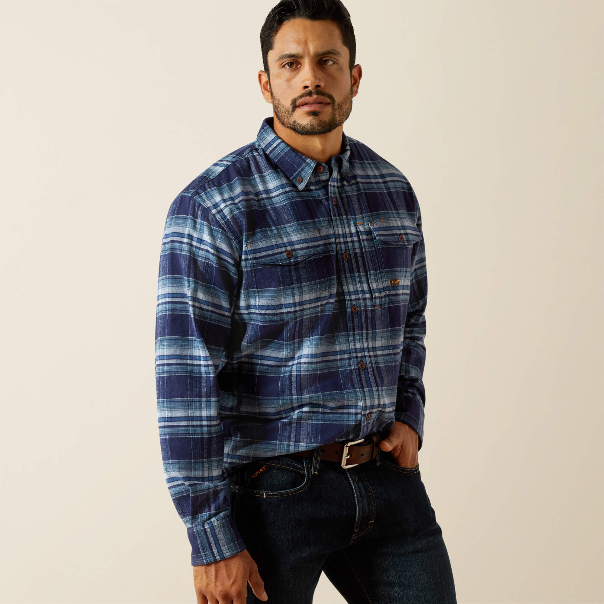 RBR FLANNEL DURASTRETCH LS WRK SHRT-Ariat