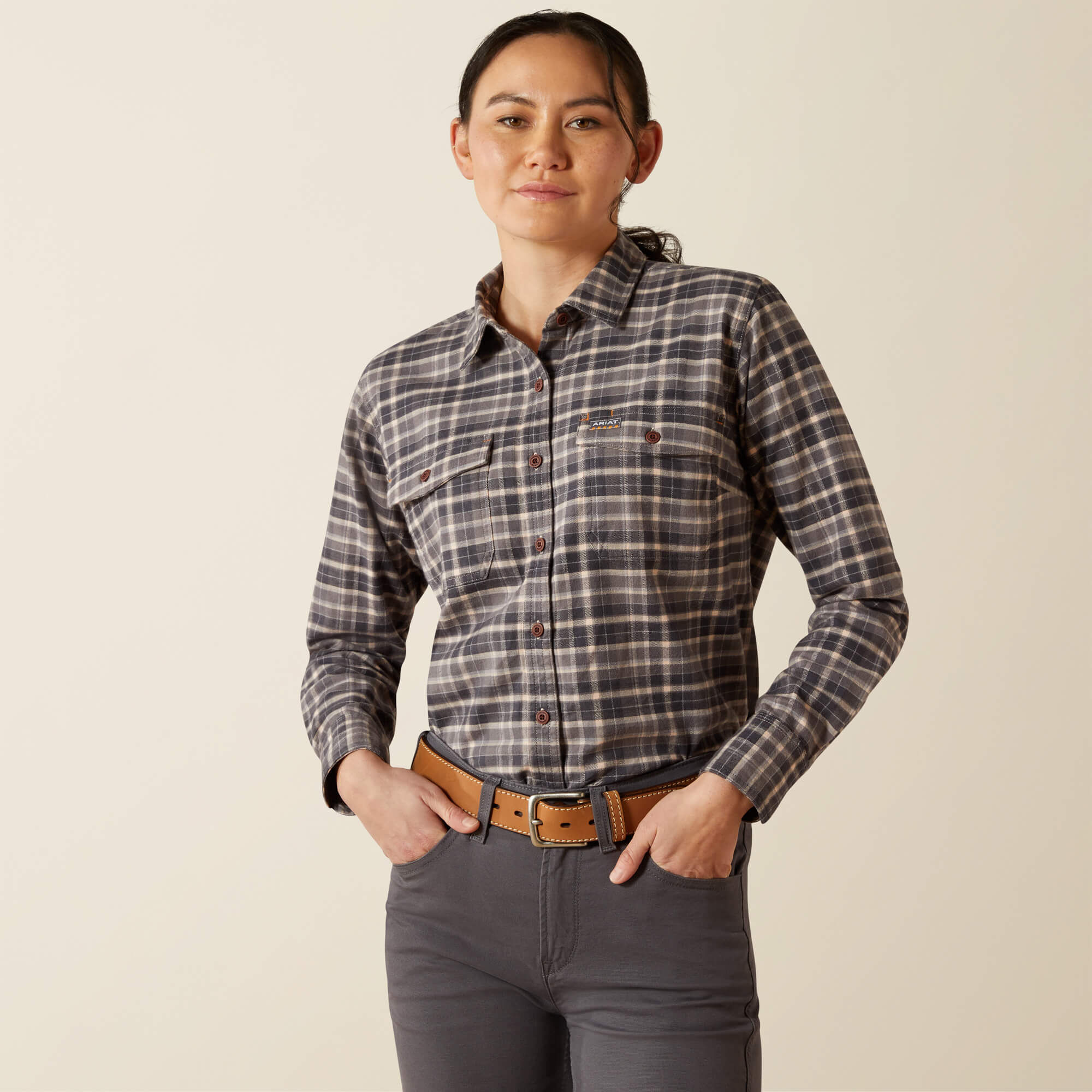 RBR FLANNEL DURASTRETCH LS WRK SHRT-Ariat