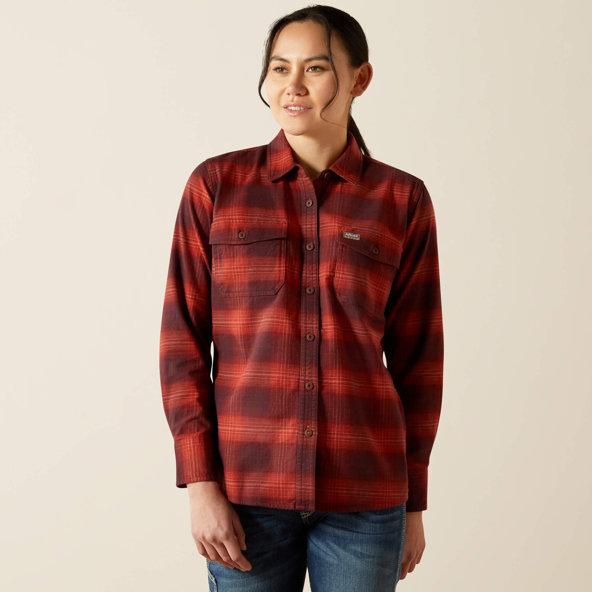 RBR FLANNEL DURASTRETCH LS WRK SHRT-Ariat