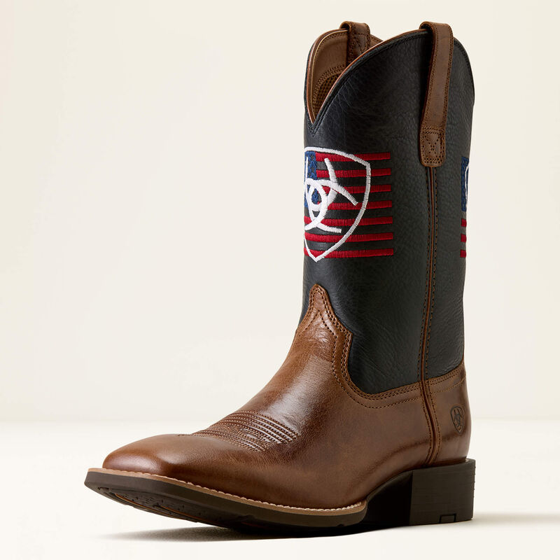 Sport Freedom Wide Square Toe Cowboy Boot 3-4 Front