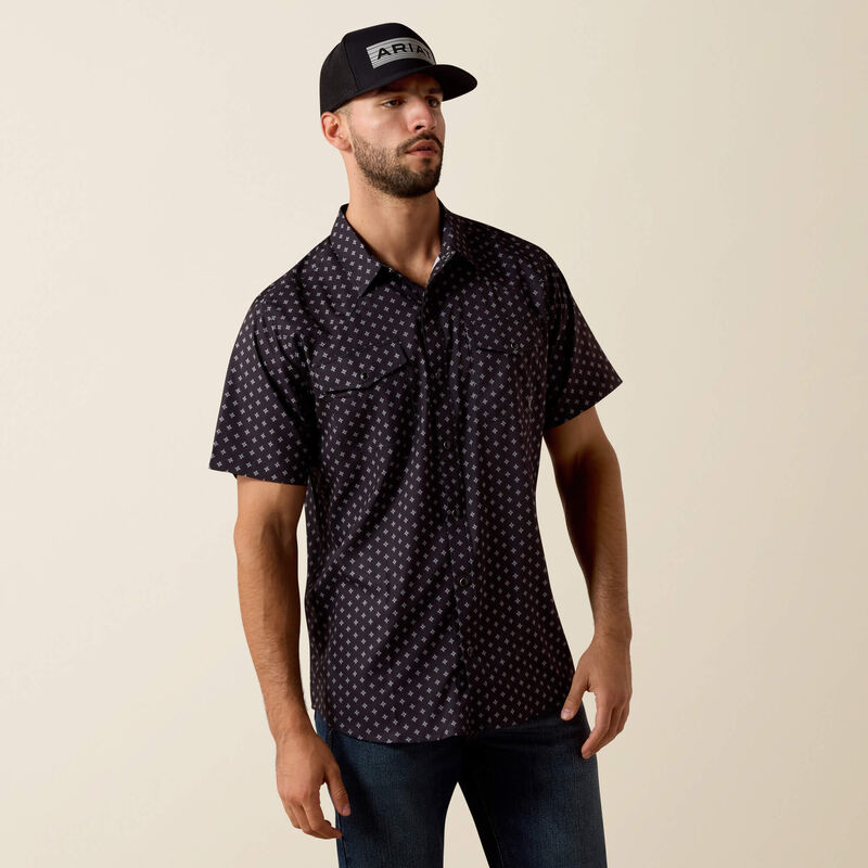 Printed VentTEK Western Fitted Snap Shirt Front