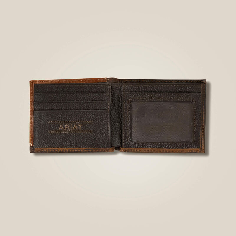Filigree corner bifold wallet