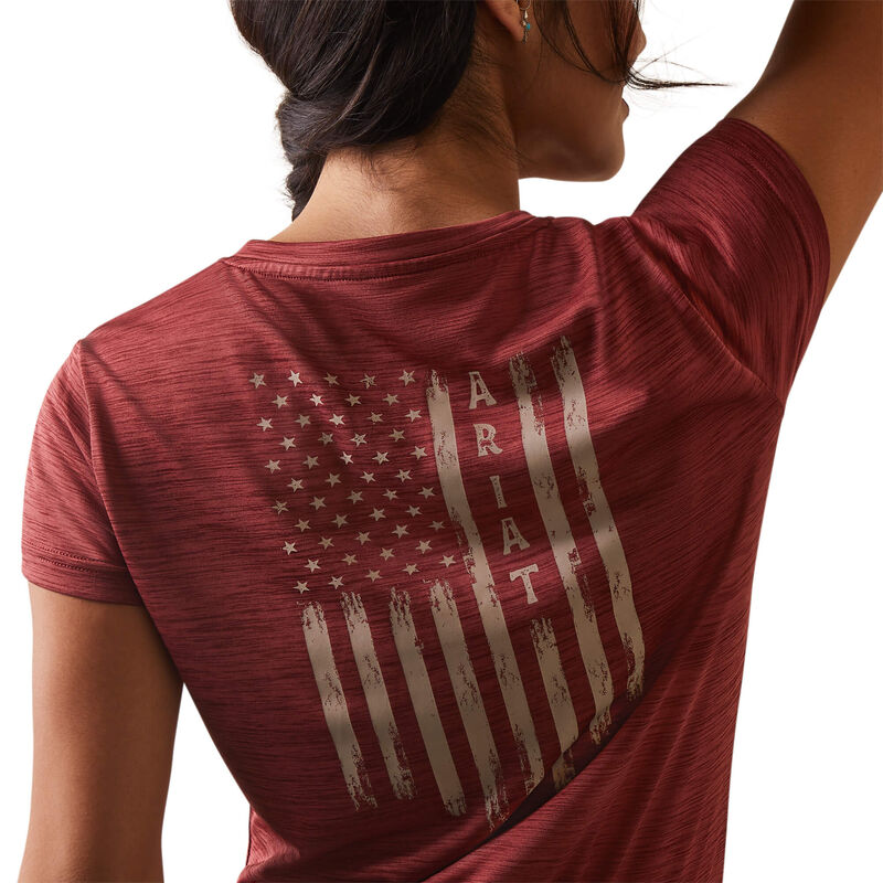 Women's Laguna Patriot T-Shirt in Pomegranate, Size: Medium by Ariat