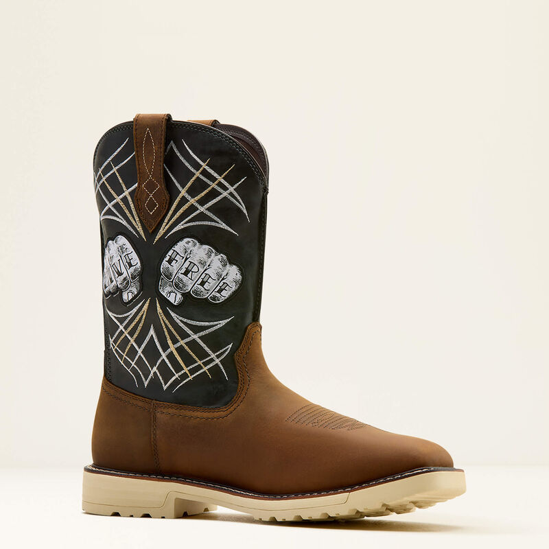 Activator Live Free Wide Square Toe Steel Toe Work Boot Medial