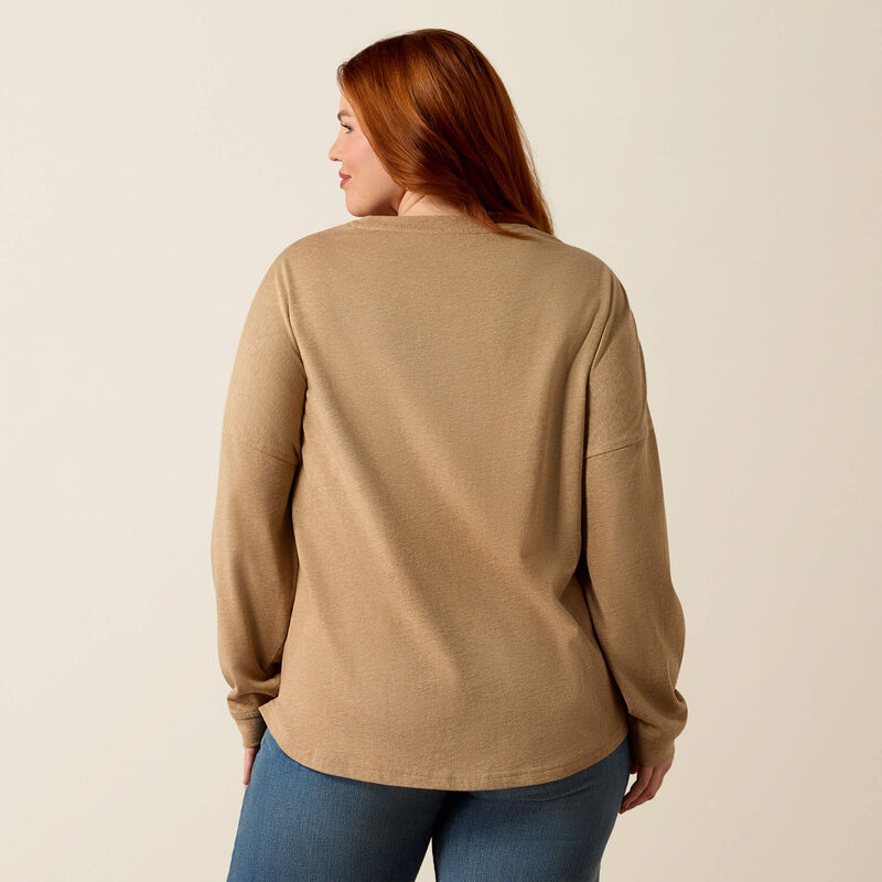 Canvas Oversized Long Sleeve T-Shirt Back Plus