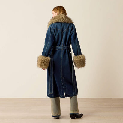 Denim Trench Coat Back