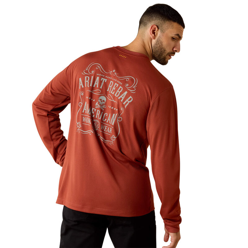 Rebar Heat Fighter Label Long Sleeve T-Shirt Front