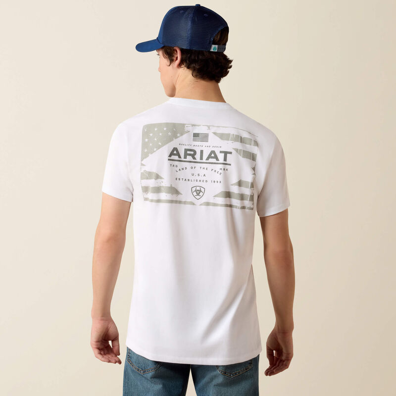 Ariat Lockup Flag Painted T-Shirt Front