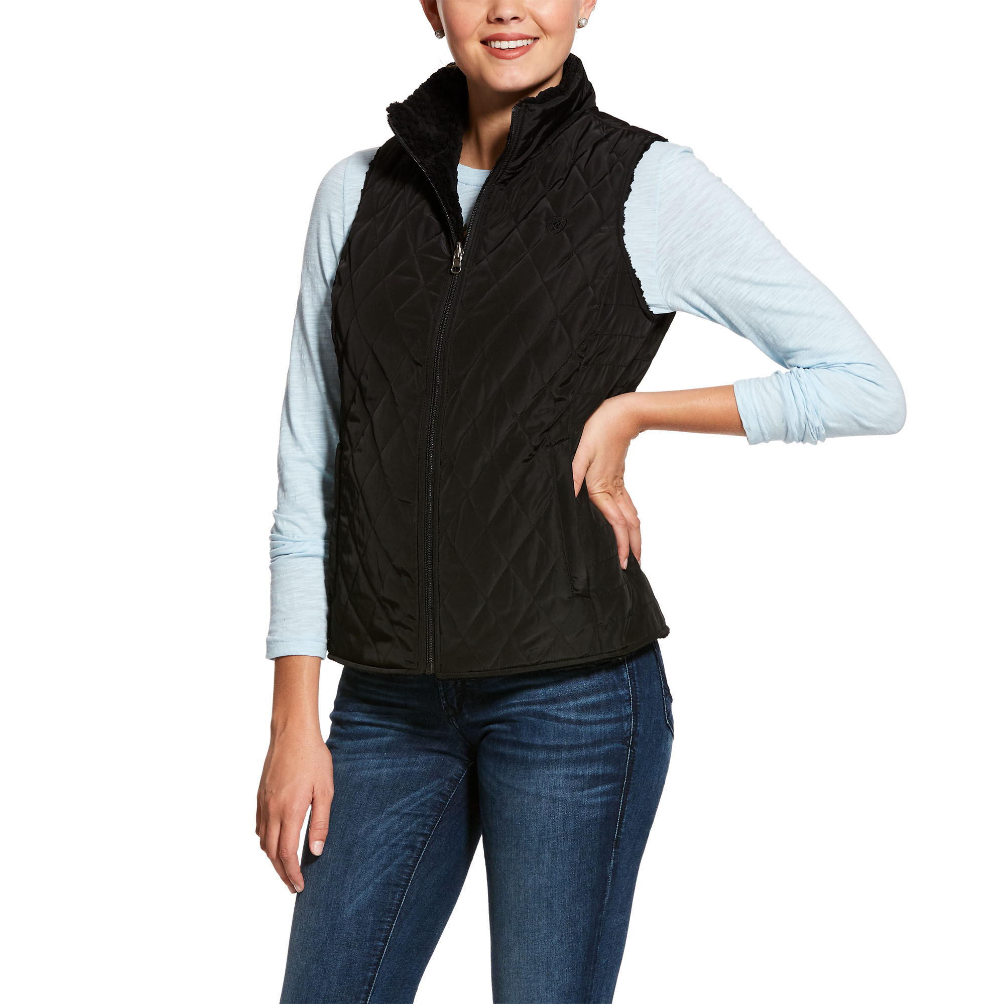 black ariat vest