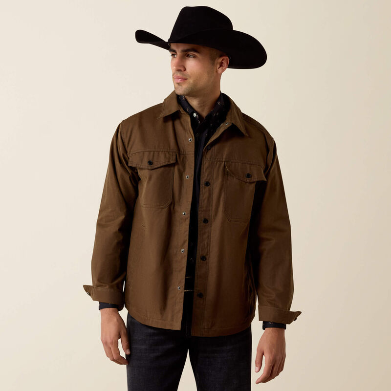 Waxed Cotton Shirt Jacket Front
