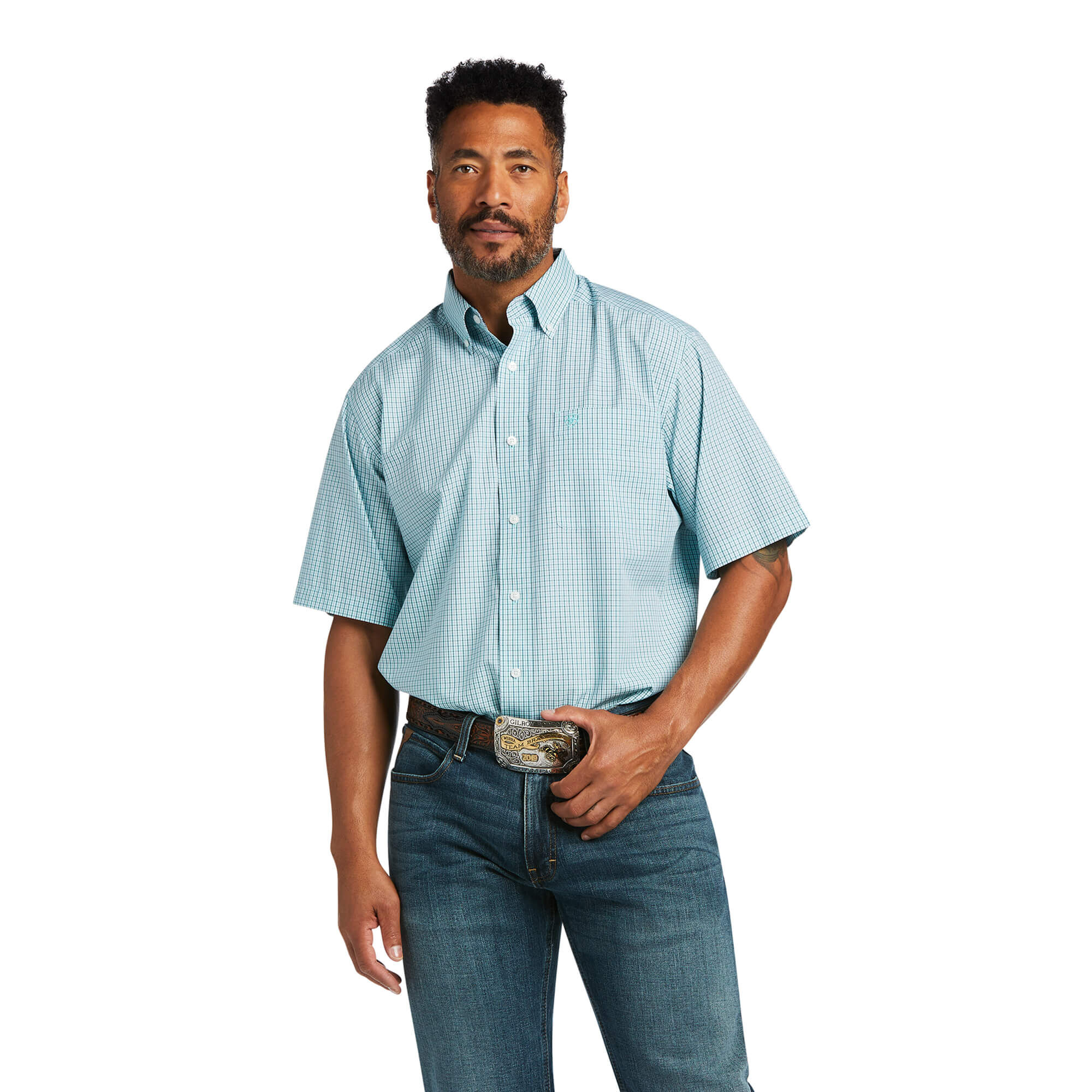 Camisa Ariat Hombre - Wrinkle Free Sire - Classic Fit - Blanca - ¡Sin Arrugas