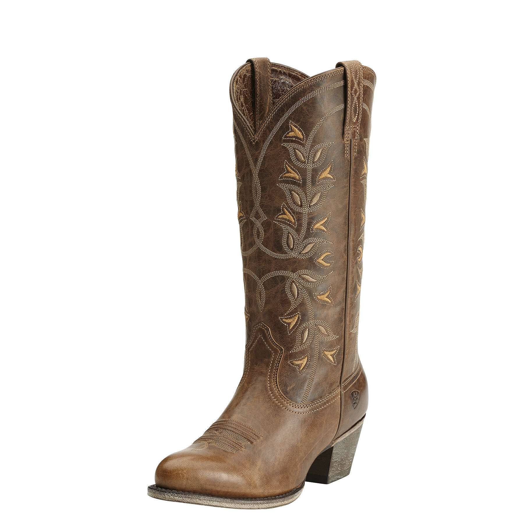Women's Desert Holly Almond Toe Western Boots in Pearl Leather, B Medium Width, Size 4.5, by Ariat