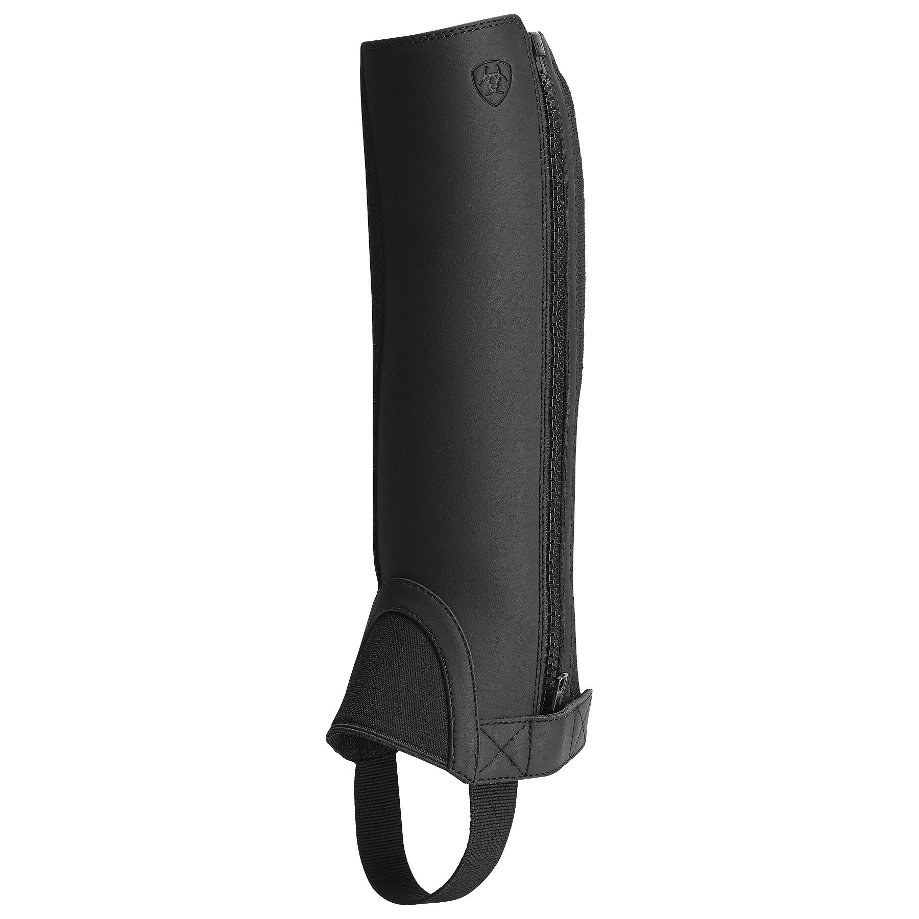 Kid's Scout Chap Half in Black Leather, Tall Height, Small Calf, Size Small, by Ariat