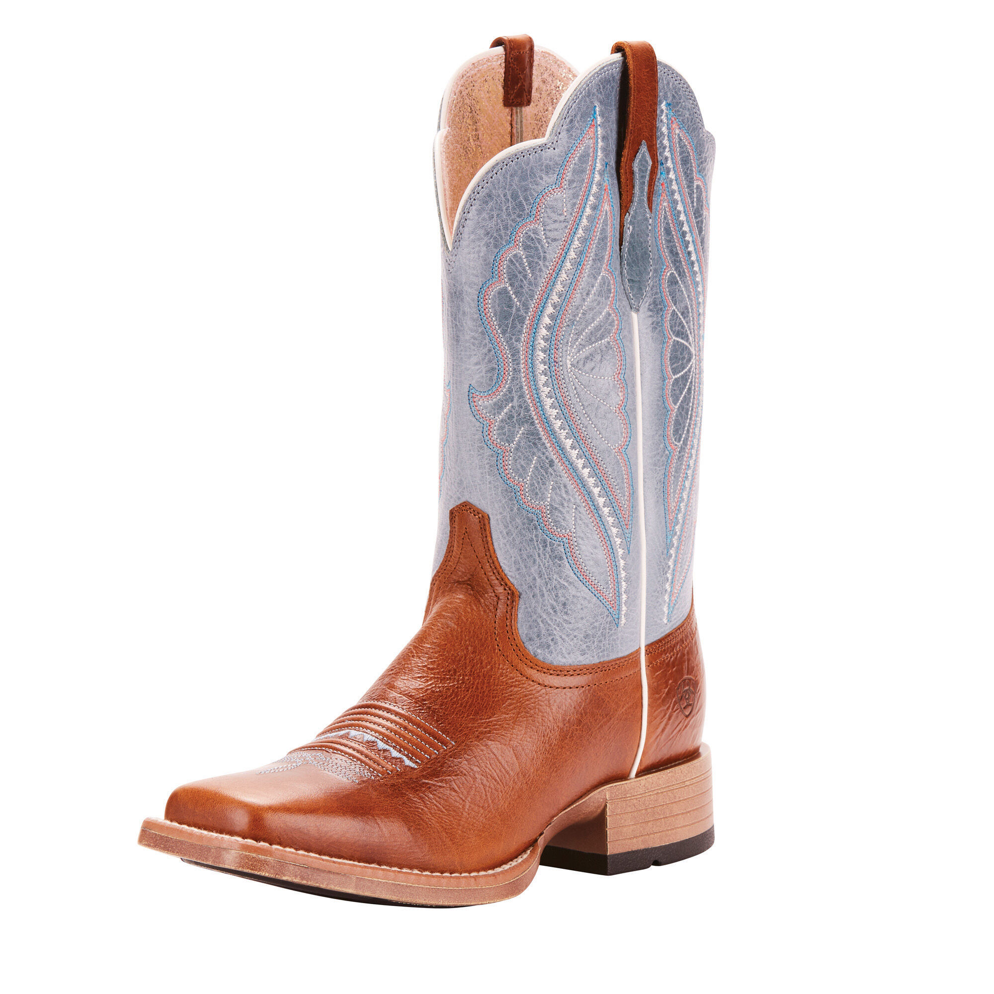 Women's PrimeTime Western Boots in Gingersnap Baby Blue Eyes Leather, B Medium Width, Size 5.5, by Ariat