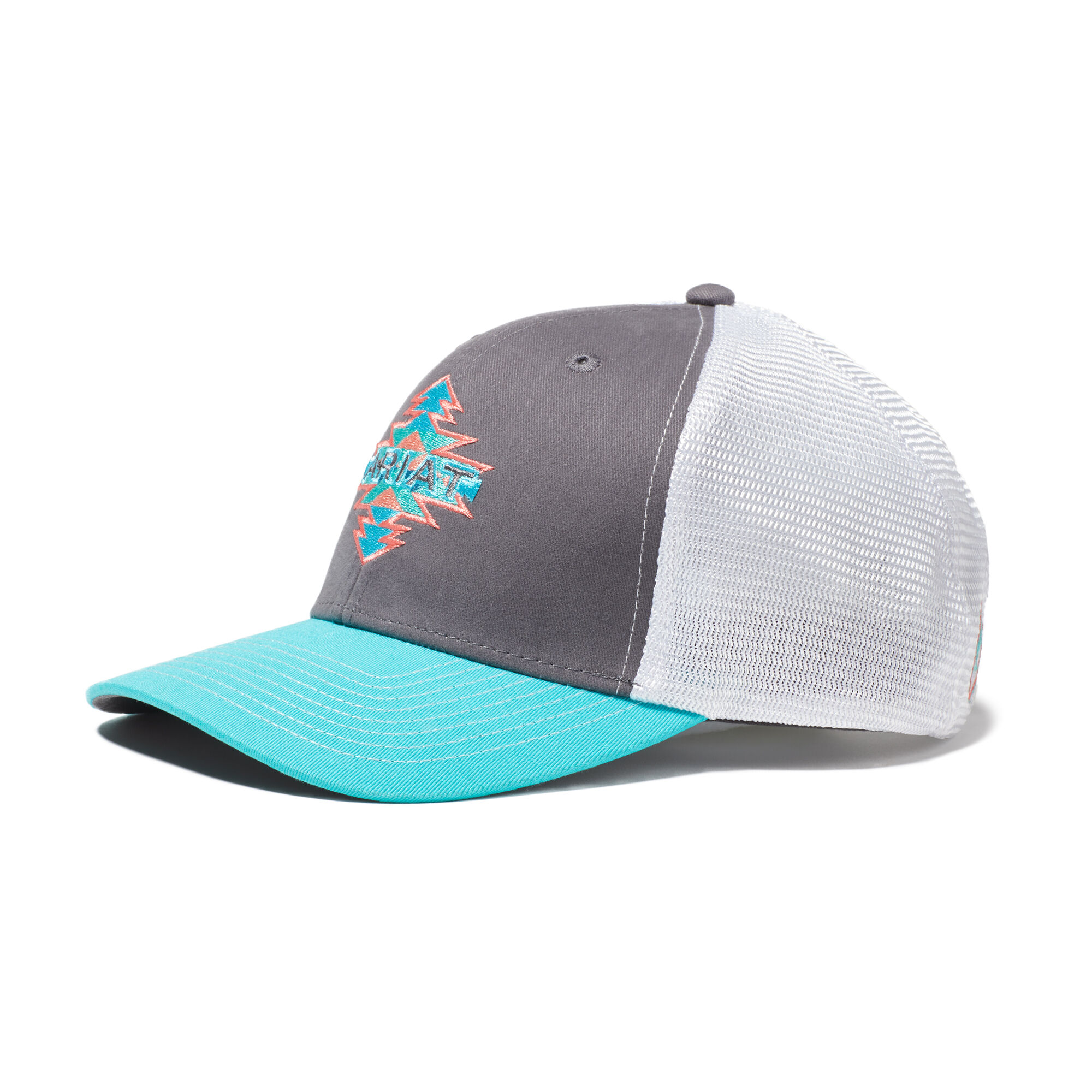 Women's Aztec Logo Trucker Cap in Grey, by Ariat