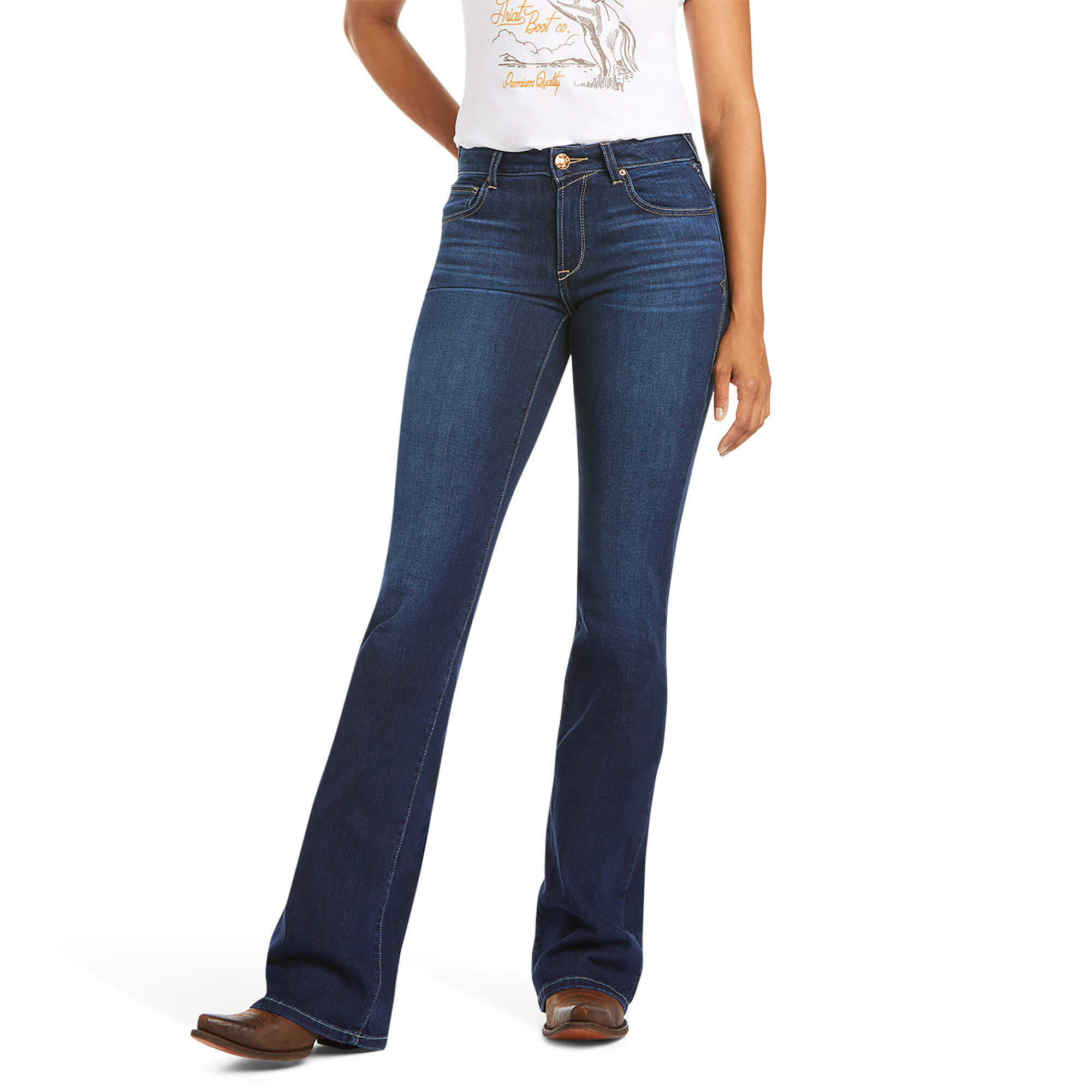 Women's Ultra Stretch Perfect Rise Katie Flare Jeans in Maya Cotton, Size 33, by Ariat