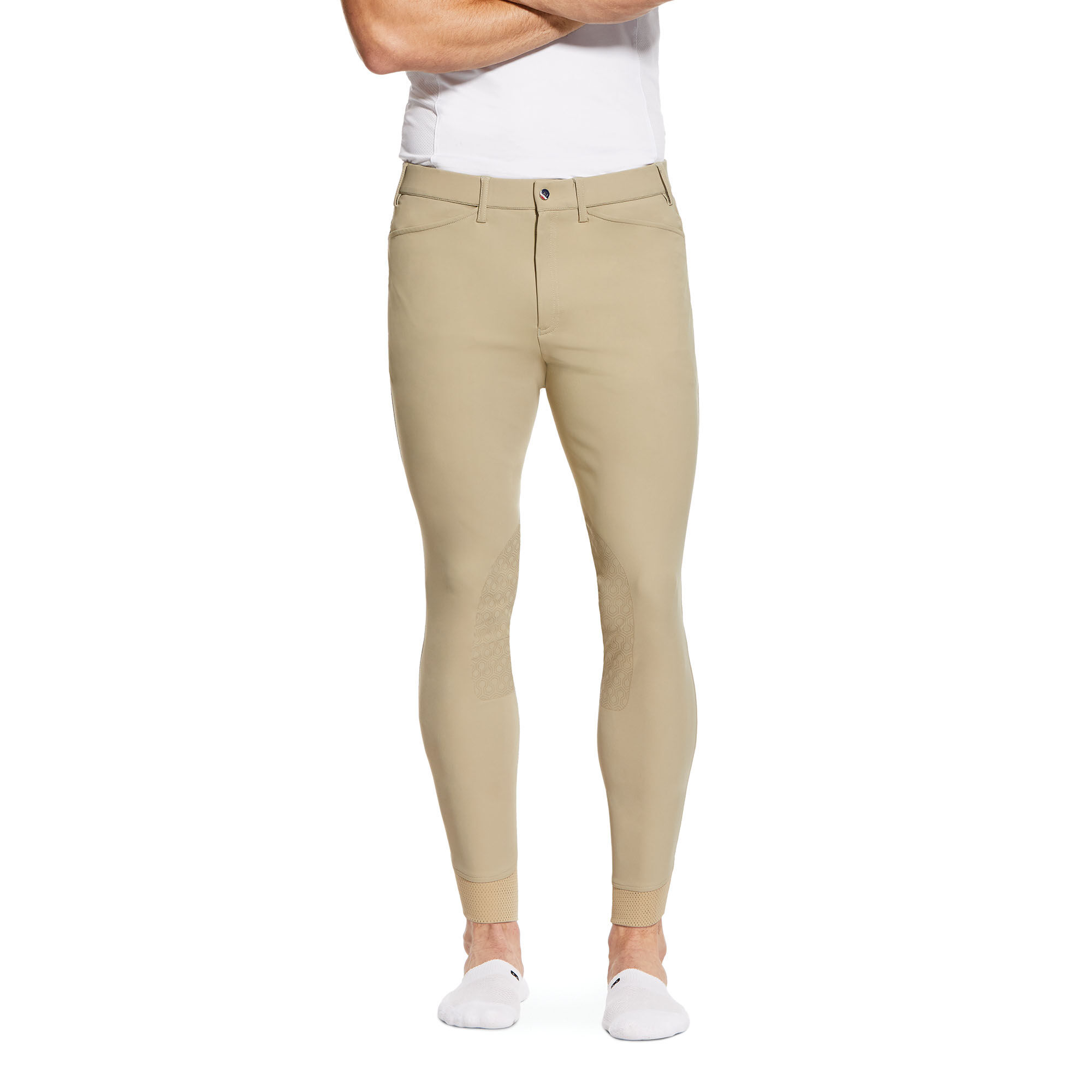 Men's Tri Factor Grip Knee Patch Riding Breech in Tan, Size 36, by Ariat